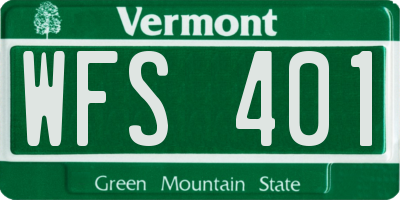 VT license plate WFS401