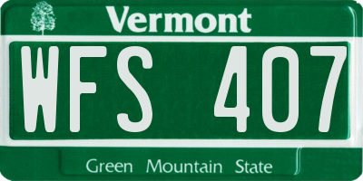 VT license plate WFS407