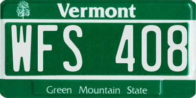 VT license plate WFS408
