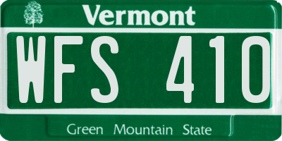 VT license plate WFS410
