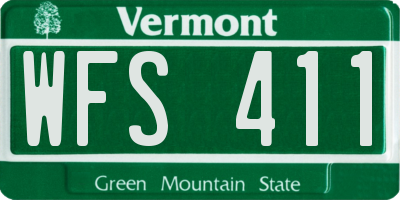 VT license plate WFS411