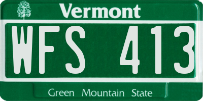 VT license plate WFS413