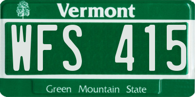 VT license plate WFS415