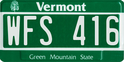 VT license plate WFS416