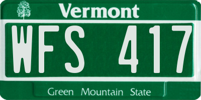 VT license plate WFS417