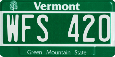 VT license plate WFS420