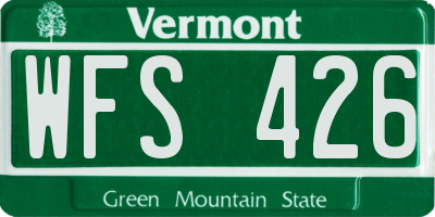 VT license plate WFS426