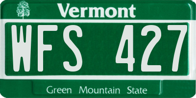 VT license plate WFS427