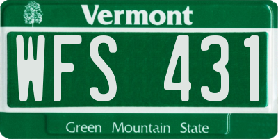 VT license plate WFS431