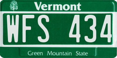 VT license plate WFS434