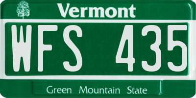 VT license plate WFS435
