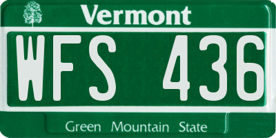 VT license plate WFS436