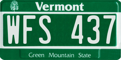 VT license plate WFS437