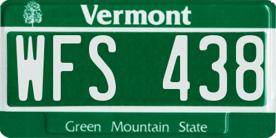 VT license plate WFS438