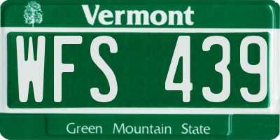 VT license plate WFS439
