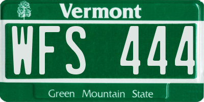 VT license plate WFS444