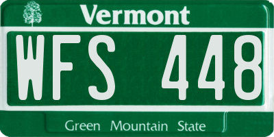 VT license plate WFS448