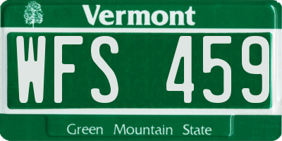 VT license plate WFS459