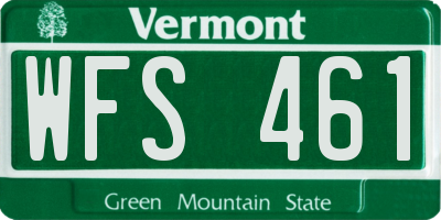 VT license plate WFS461
