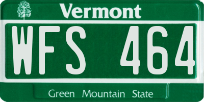 VT license plate WFS464