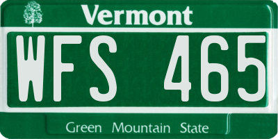 VT license plate WFS465
