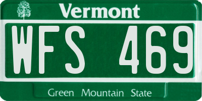 VT license plate WFS469