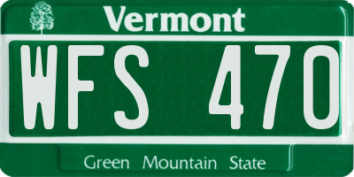 VT license plate WFS470