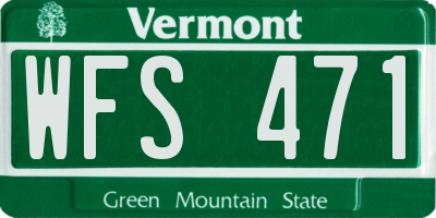 VT license plate WFS471