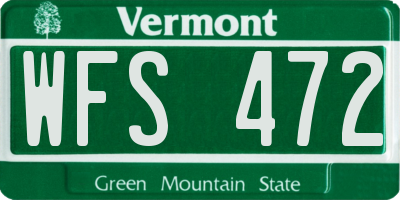 VT license plate WFS472