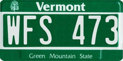 VT license plate WFS473