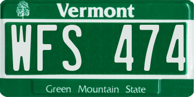 VT license plate WFS474