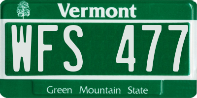 VT license plate WFS477