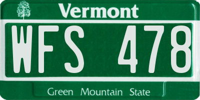 VT license plate WFS478