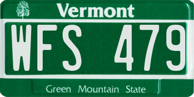 VT license plate WFS479