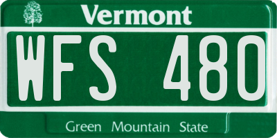 VT license plate WFS480