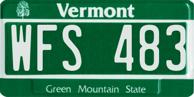 VT license plate WFS483