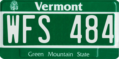 VT license plate WFS484