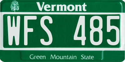 VT license plate WFS485