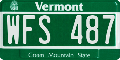 VT license plate WFS487