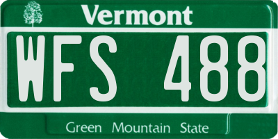 VT license plate WFS488