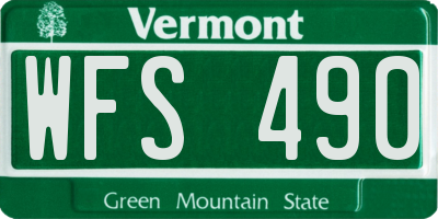 VT license plate WFS490