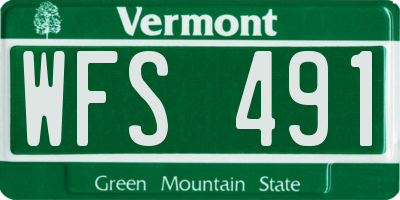 VT license plate WFS491