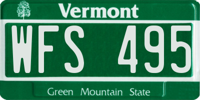 VT license plate WFS495