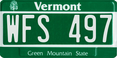 VT license plate WFS497