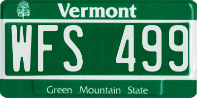 VT license plate WFS499