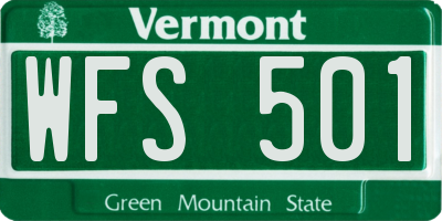 VT license plate WFS501