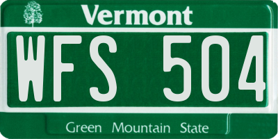 VT license plate WFS504