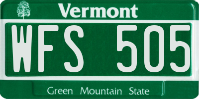 VT license plate WFS505