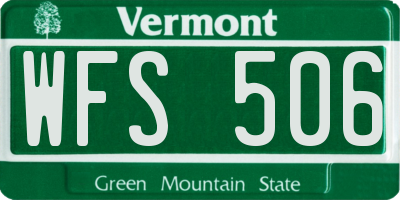 VT license plate WFS506
