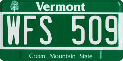 VT license plate WFS509